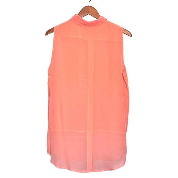 NWT Gold Hawk 100% Silk Blouse Tunic Sz.M Peach Orange Sleeveless Career Office - Picture 11 of 12
